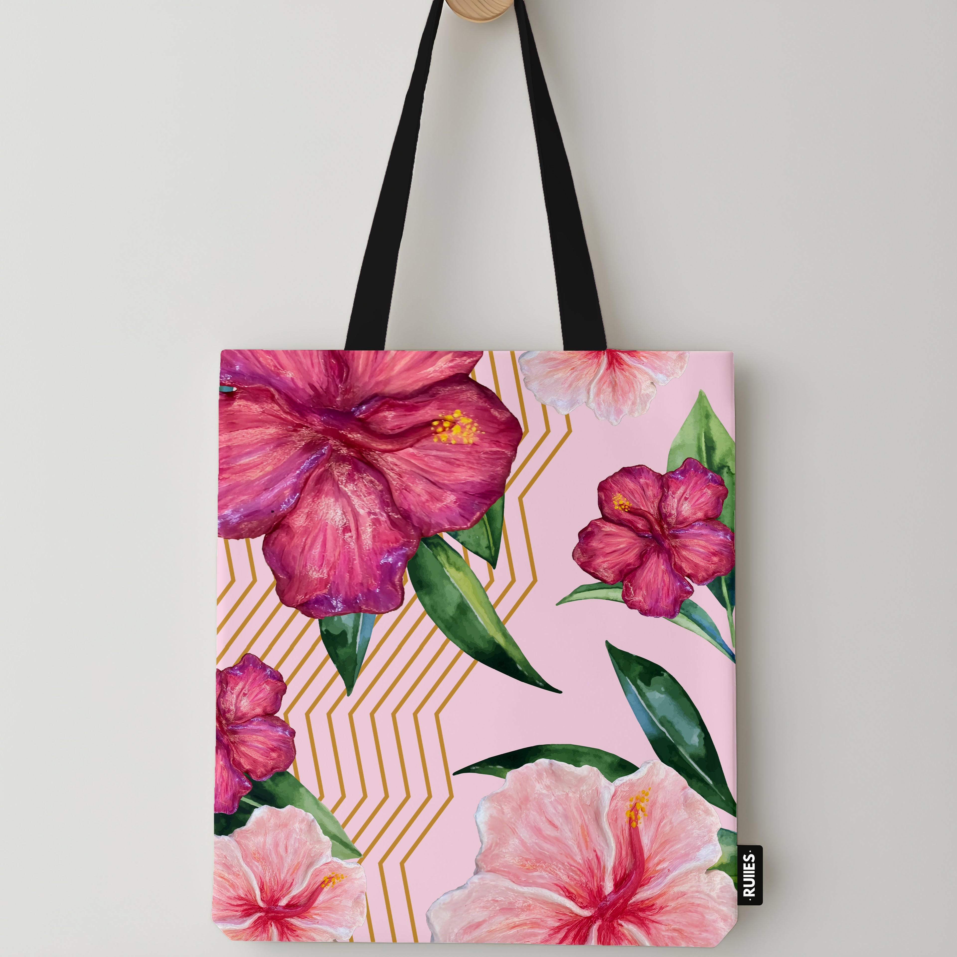 purple flowers totebag