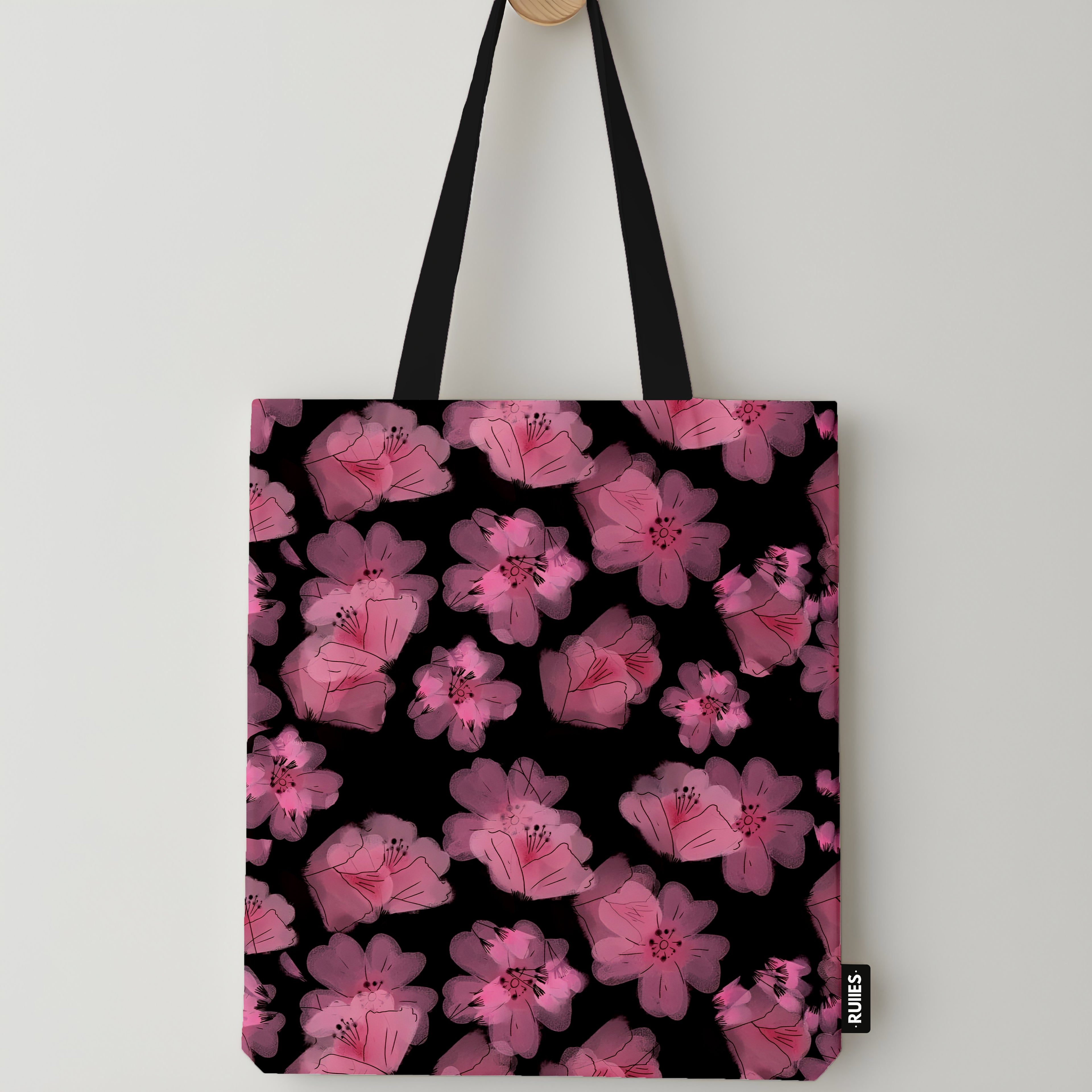 Pink flowers totebag